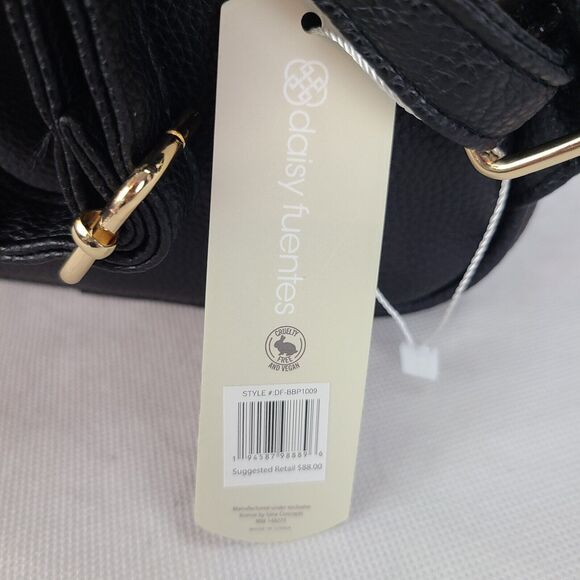 New DAISY FUENTES Black Diamond Quilted Backpack Handbag $88 main image 5
